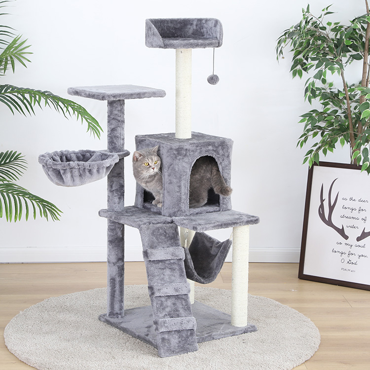 Деревянная Когтеточка для домашних животных Made4Pets, игрушка-столб из сизаля, плюшевая игрушка, большая башня для кошек, дом