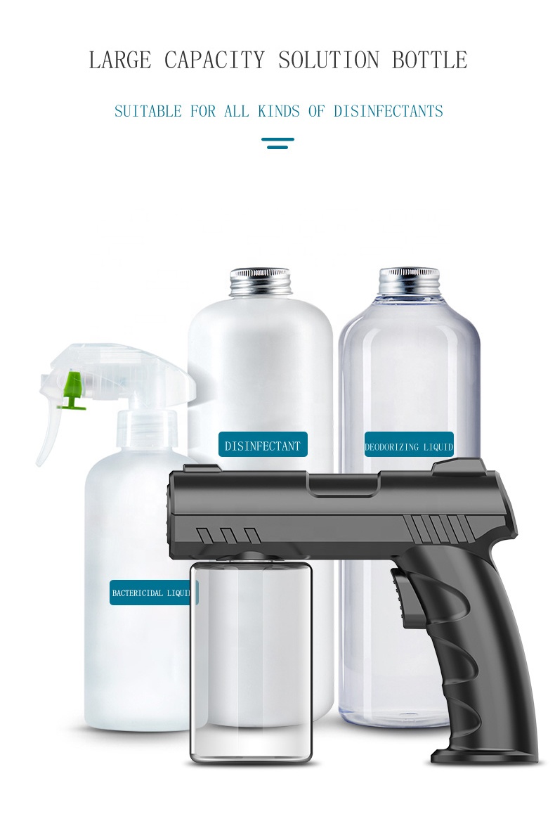2021 Hot Selling Product 350Ml 500Ml 800Ml Wireless Disinfecting Atomizer Blu Light Ray Nano Spray Gun With Sanitizers