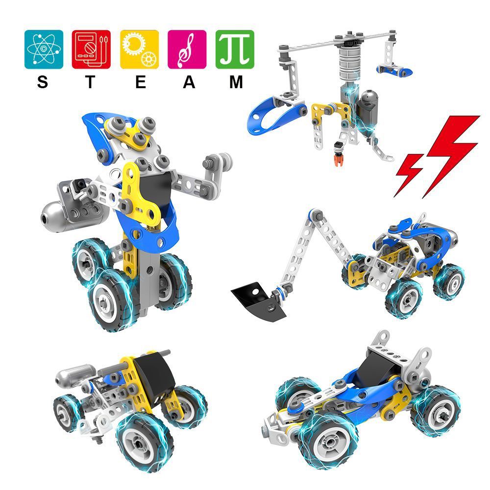 113 pcs STEM Building Blocks Toys 8 in 1 Educational Electric Construction Engineering Set DIY Learning set