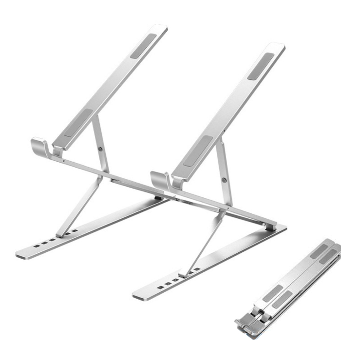 2021 New Arrival Creative Portable Adjustable Foldable Double Layer Raised Aluminum Laptop Stand