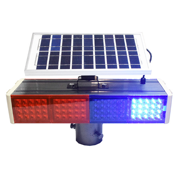 Solar LED flash road safety signs warning lights strobes double side led traffic lights forflashing warning