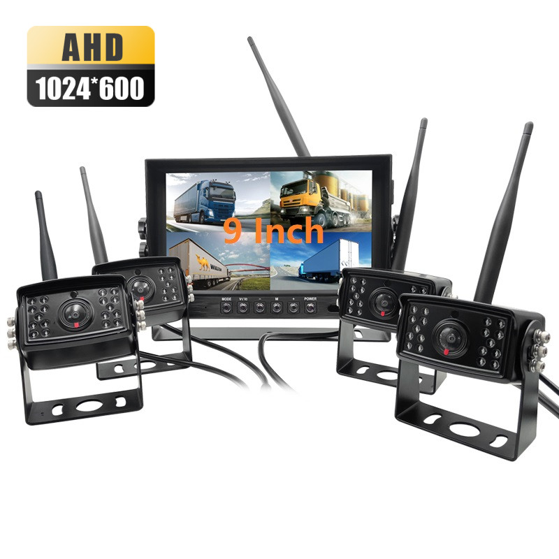 Фабрика OEM hd беспроводной ahd 1080p камера ночного видения 7 "9" монитор системы для грузовика фургона Водопроницаемый набор с 1 2 3 4 ch камеры