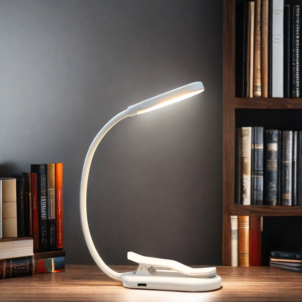 LOHAS White Book Lights LED USB Rechargeable Kids Children Reading Lamp Portable Clip On LED Read Light For Books