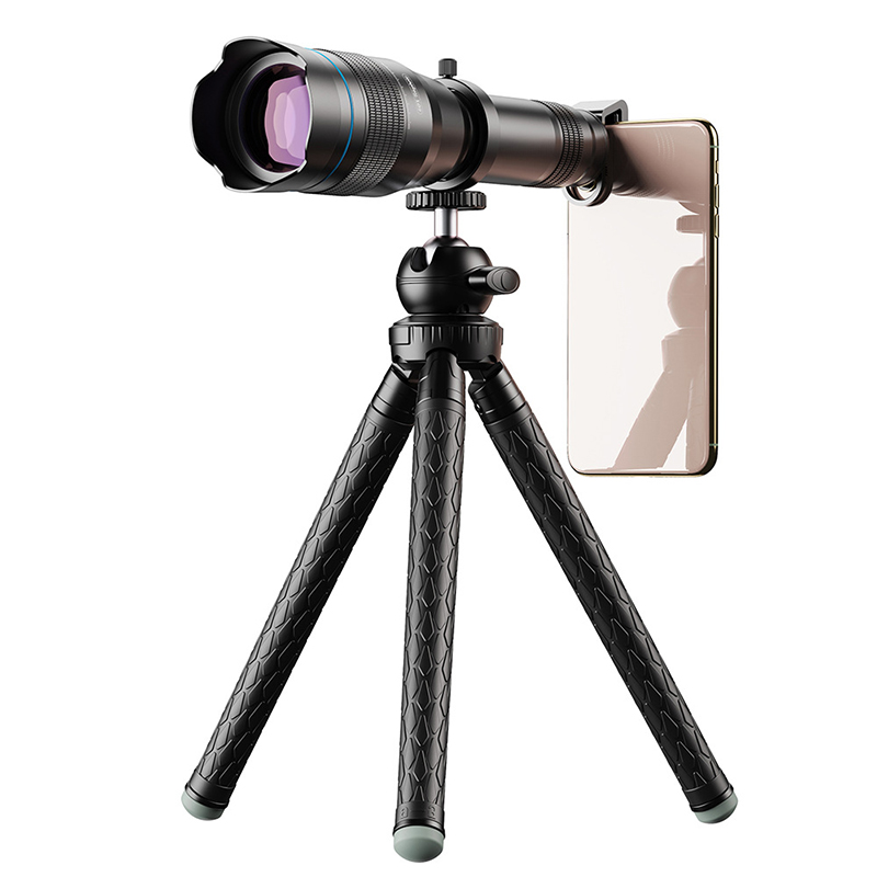 All-metal 60x telephoto lens for mobile phone concert with high list tube external magnifying telescope universal monocular