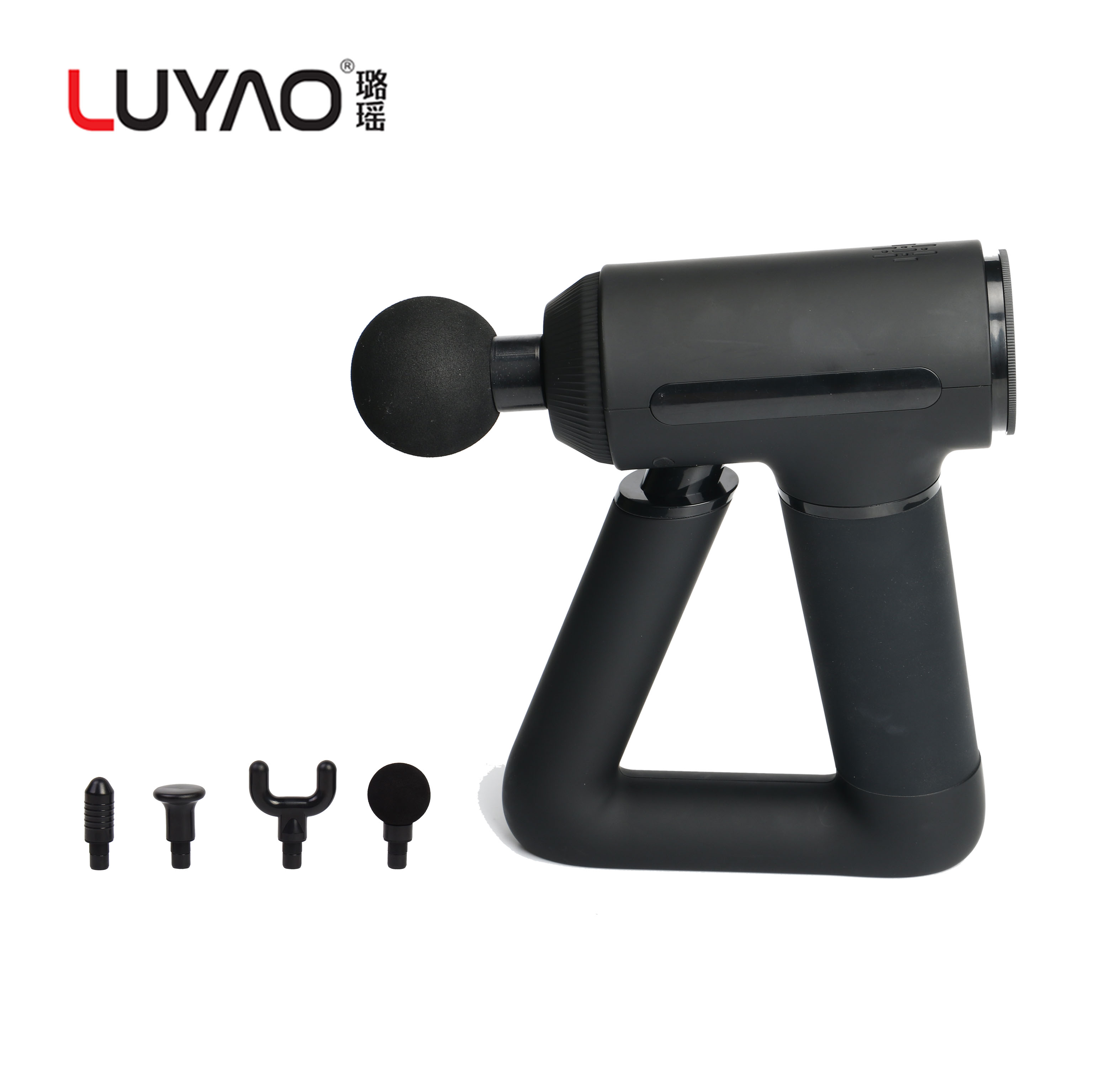 LUYAO six speeds custom deep tissue percusion massage fascia gun with LCD touch screen for Home/Office/Travel/Gym