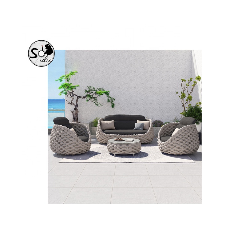 2021 outdoor sofa villa balcony rattan chair coffee table furniture combination outdoor light room waterproof sunscreen rattan