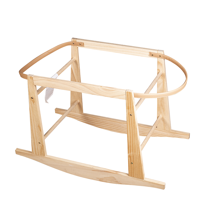 Snoozzz baby bassinet pine wooden baby basket stand rattan moses basket rocking stand