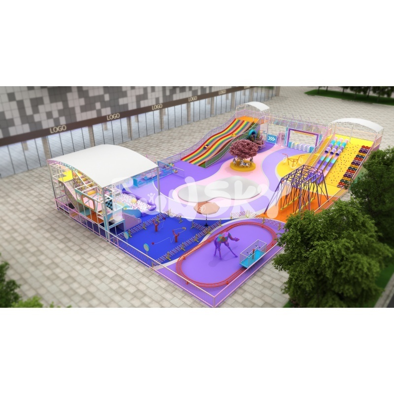 Customize Big Adults Kids Play Area Outdoor Playground Equipment Adventure Sports Park City Games Created