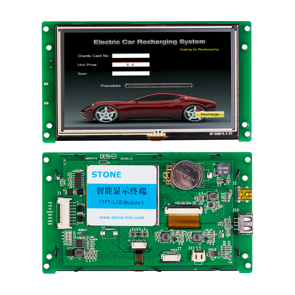 5 inch graphic lcd programmable tft colour touch screen display