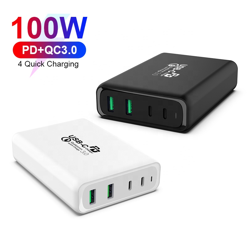 Горячая продажа 100 Вт высокоскоростной USB PD + QC3 + QC4.0.0 зарядное устройство быстрый адаптер зарядное устройство для мобильного телефона MacBook ноутбука