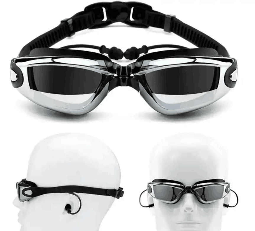 Swimming Goggles with Earplug Adult Silicone Strap Swim Pool anti fog Men Women Optical Myopia Swimming Goggles