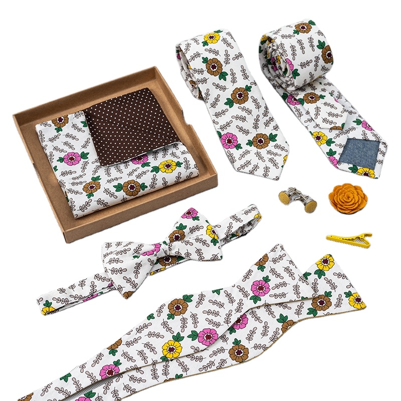 Popular Floral Casual Cotton Neckties Custom Neck Ties