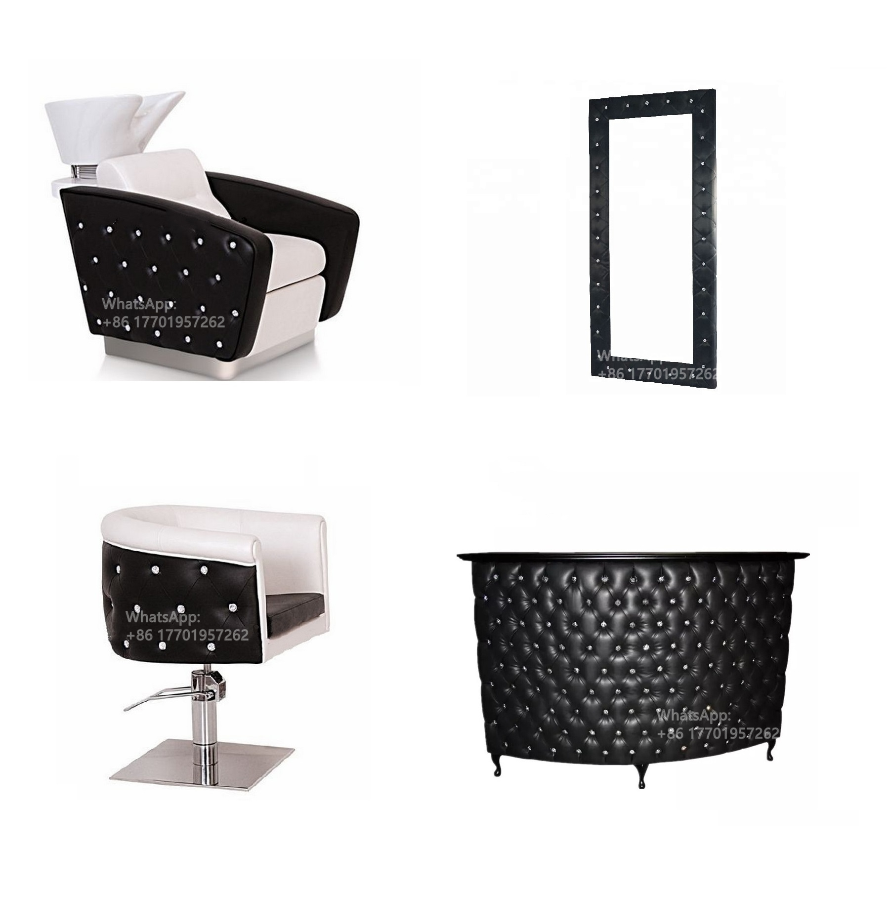 Luxury fashion hairdressing furniture boutique set(shampoo bed+styling chair+mirror station+reception desk) ZY-2019L