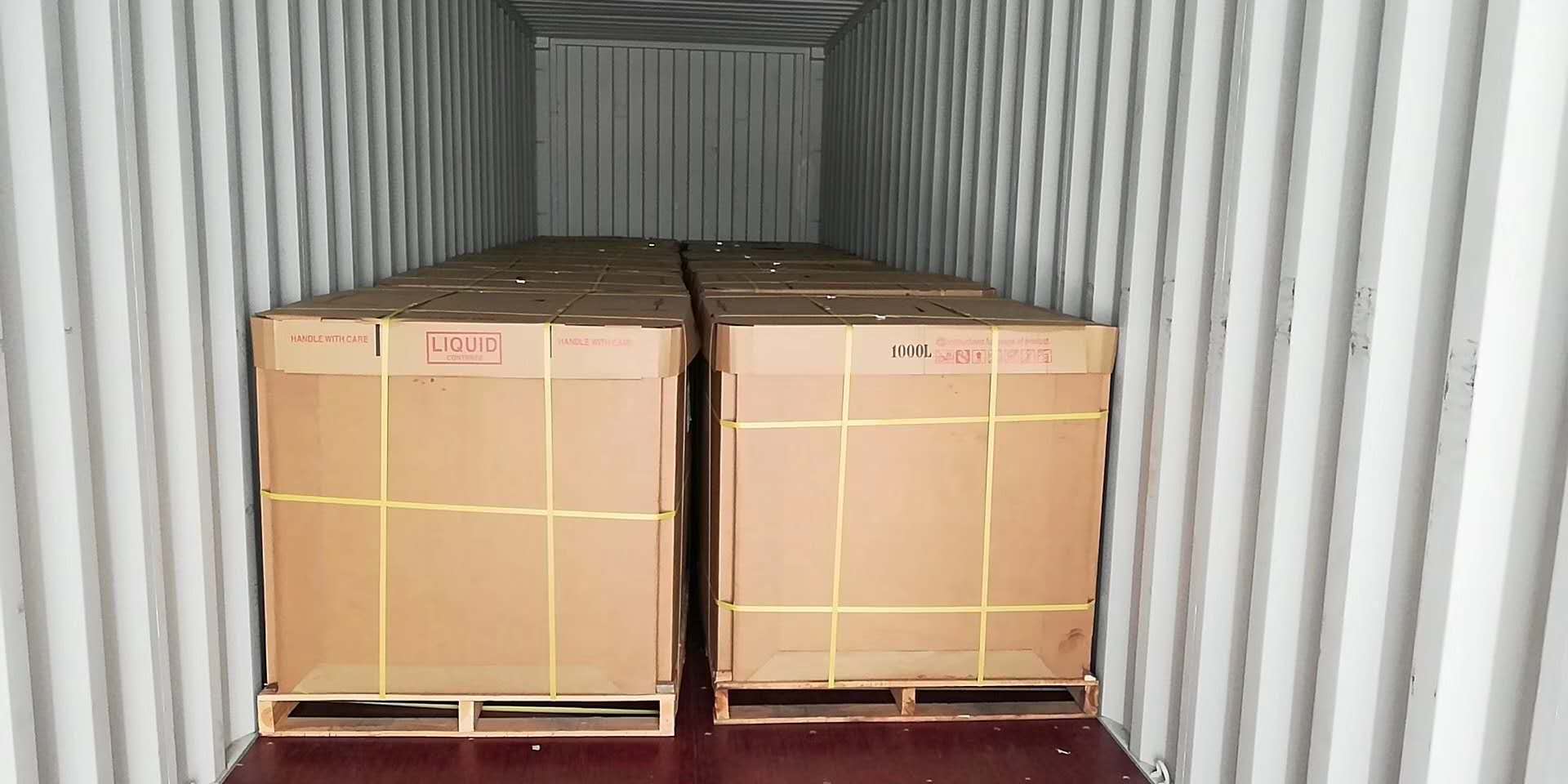 VCO кокосовое масло Упаковка 1000л бумаги IBC tote бак с FDA лайнер и грелку