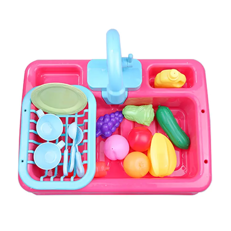 New Design Sink Toy Set Cooking Electric Wash-Up Toy Pretend Play Children Mini Kids Kitchen Set Toy