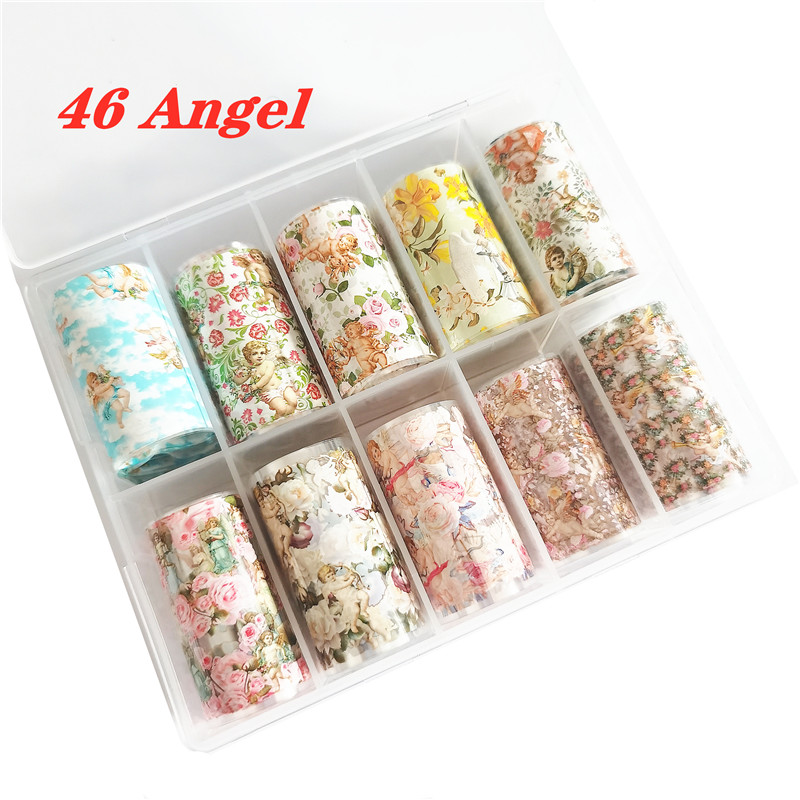 2020 завод Ангел Новый переводная Фольга-пленка для нейл-фольга для Nail art Наклейки для нейл-арта украшения 46 4*100 см