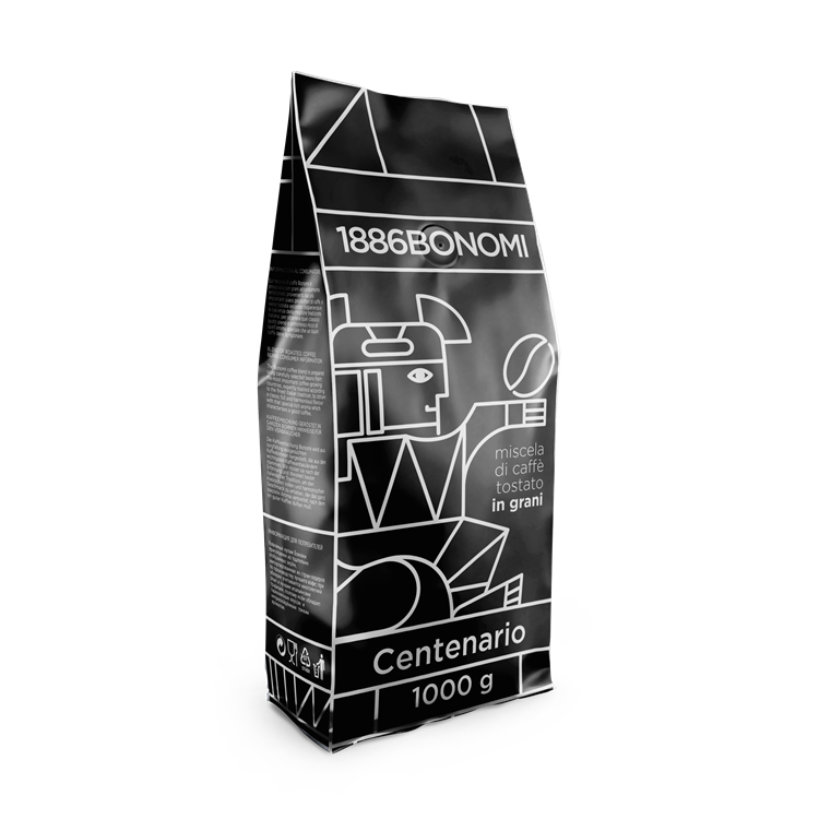 Centenario BONOMI 1 кг кофейные зерна, кофейные зерна, среднее обжарение, итальянские кофейные зерна