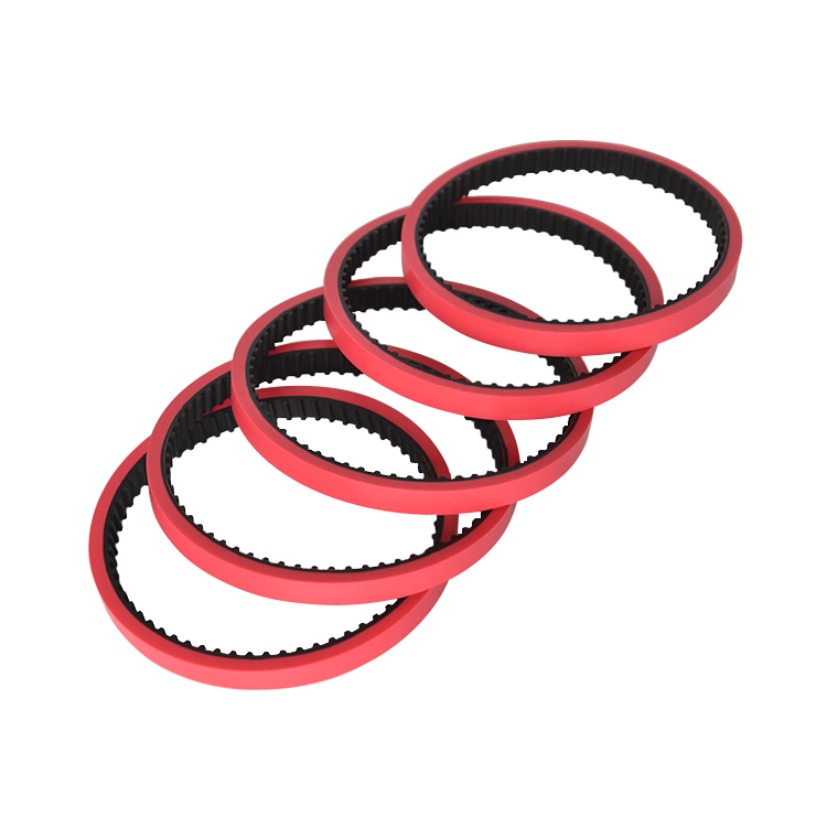 Heat resistant XL tooth seamless red silicone coating rubber timing belt for labeling machine
