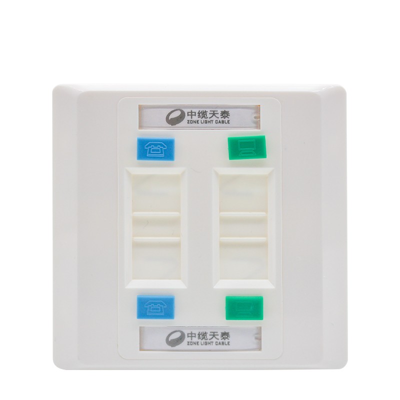 Сетевая Лицевая панель RJ45, белая, одиночная, двойная, 1, 2, 4 порта, разъем Cat3, RJ11, пустая Лицевая панель, телефонная пластина