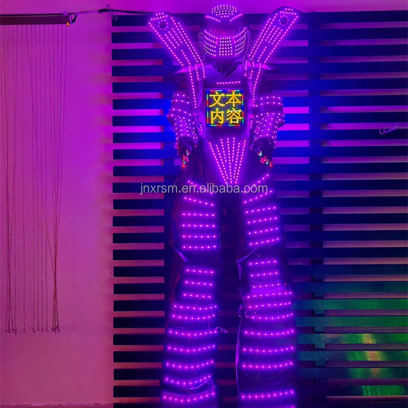 led stilt stage performance clothes cool stage dress for parties Carnival Halloween New Year Robot dancing costumes.