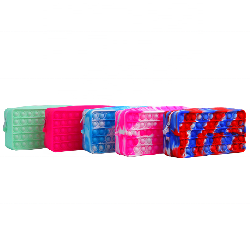 Decompression Silicone Pen Storage Bag School Kids Pencil Bag Pop Bubble Pencil Case