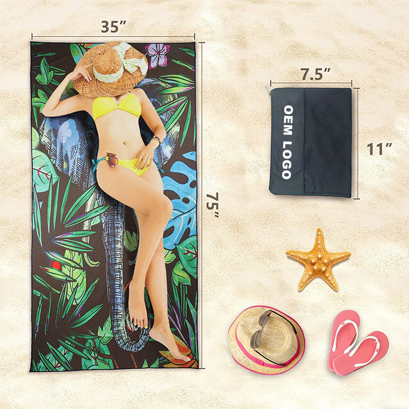 Microfiber Beach Towel Absorbent Compact Lightweight Fast Dry Perfect for Travel Sports Beach Swimming