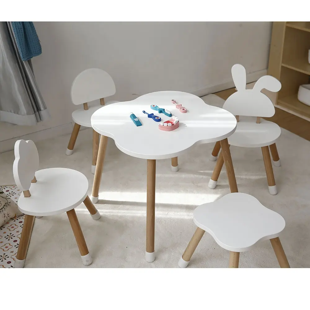 Nursery Decor Single Kids Children Bedroom Wood Furniture Sets Modern Kids Wood Table and Chair Kids Study Desk and Chair