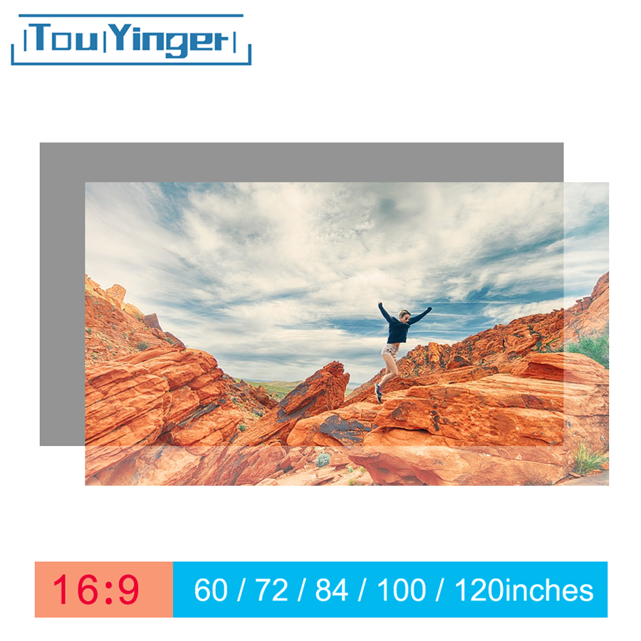 Светоотражающий экран проектора Touyinger 16:9, высокая яркость, 60 72 84 100 120 130 дюймов, тканевый экран