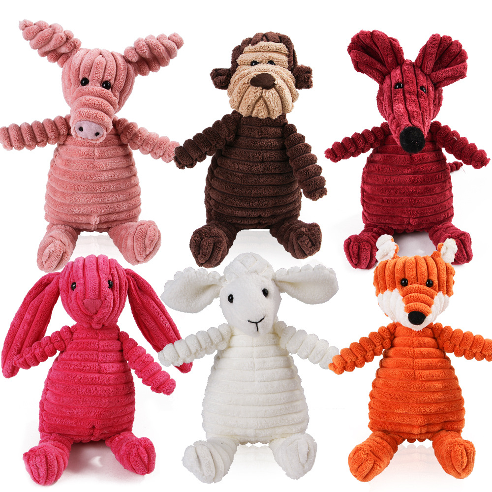 Manufacturer Private Label Small Large Dogs Animal Shape Bite Resistant Stuffed Plush Dog Squeaky Plush Dog Toy