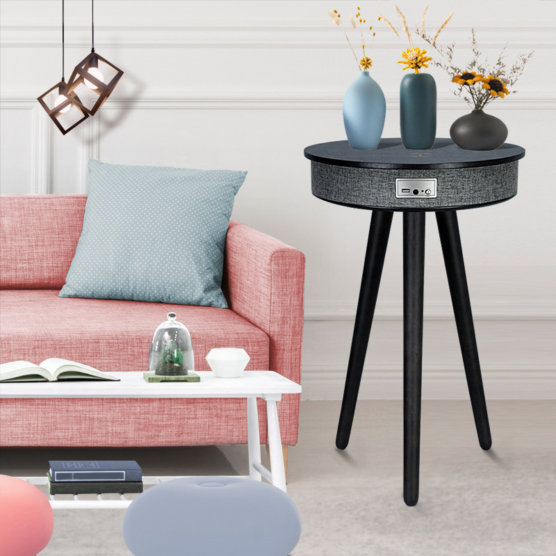personalized smart modern table nightstand multifunctional wood coffee table with wireless charger for gaming pc