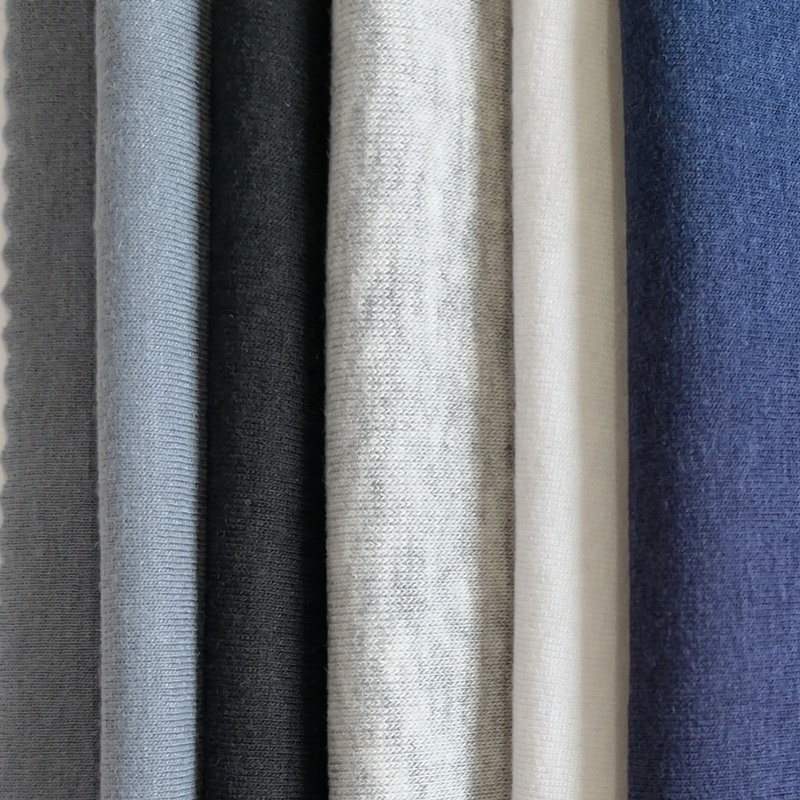 OEKO-TEX100 Standard Organic Bamboo Ribbed Fabric Cotton Material Blended 220gsm Soft Hand Feel For Clothing Wholesale