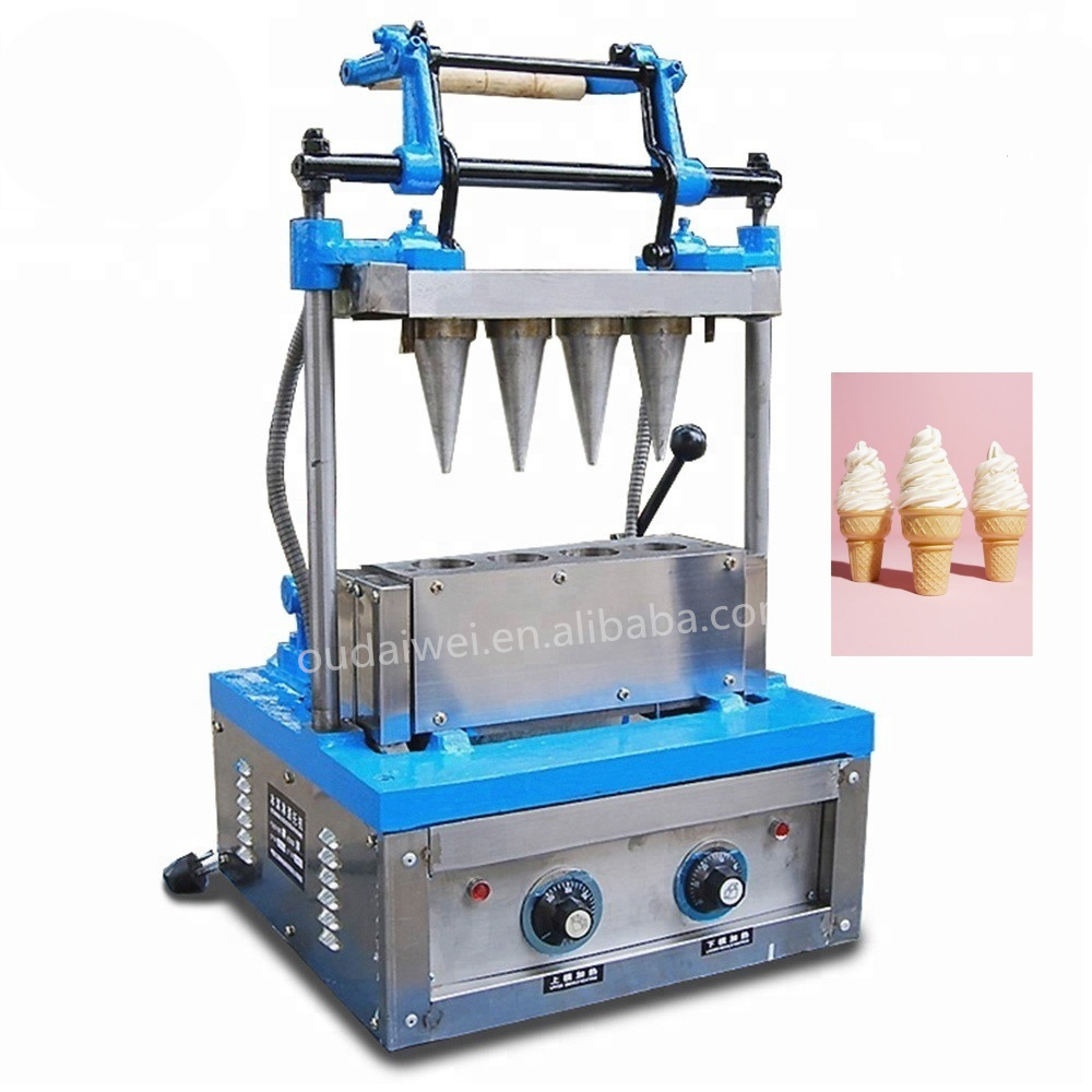 Leaf Shape Ice Cream Cone Making Machine Sweet Ice Cream Cone Bending Machine