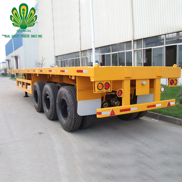 Flatbed 20 40 FT Container Chassis Trailer Truck Semi Trailer Flatbed Factory Sale