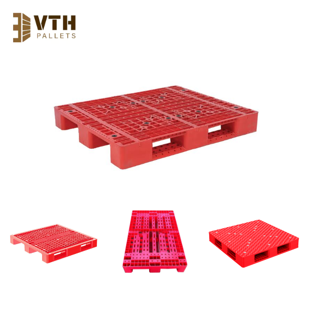 Red Plastic Pallet For Heavy Duty International Logistics And EU Warehouse With Plastics Boards And Cover Plastics Sheets