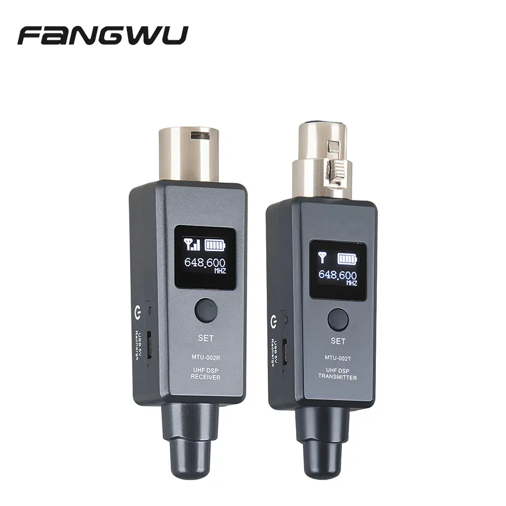 Portable Easy 1 Pair Wireless Xlr Uhf Audio Transmitter And Receiver Mic Line Two Modes