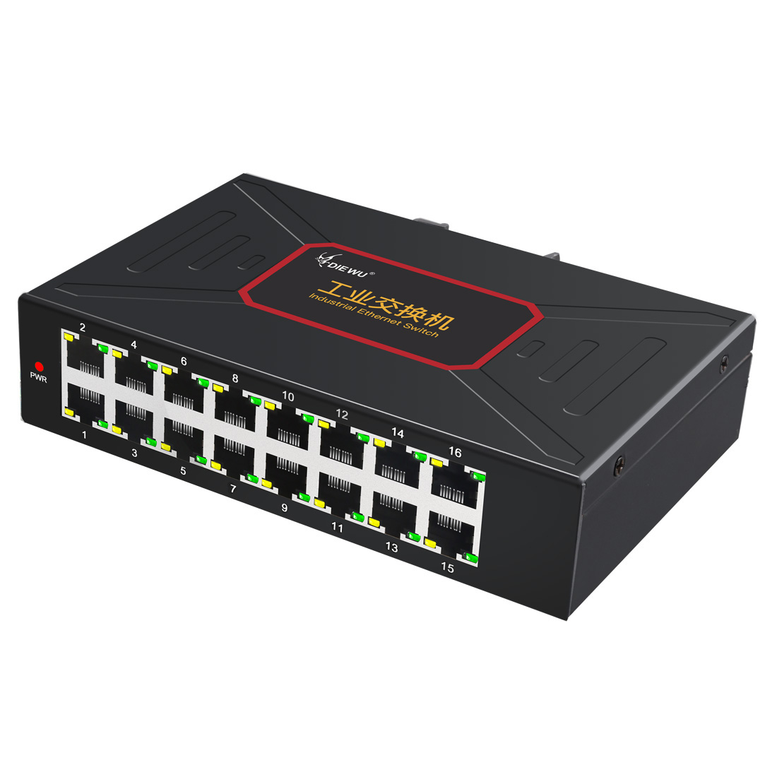 DC 12 V ~ 58V 10/100 Мбит/с 16 портов Poe сети переключатели промышленный Ethernet коммутатор
