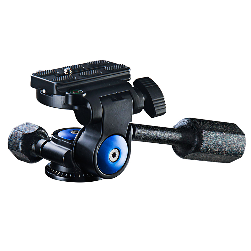 Photography VH-40 Aluminum Alloy Video Fluid Drag Pan Head with 1/4" Screw Tripod Ball Head 3-way Fluid Head