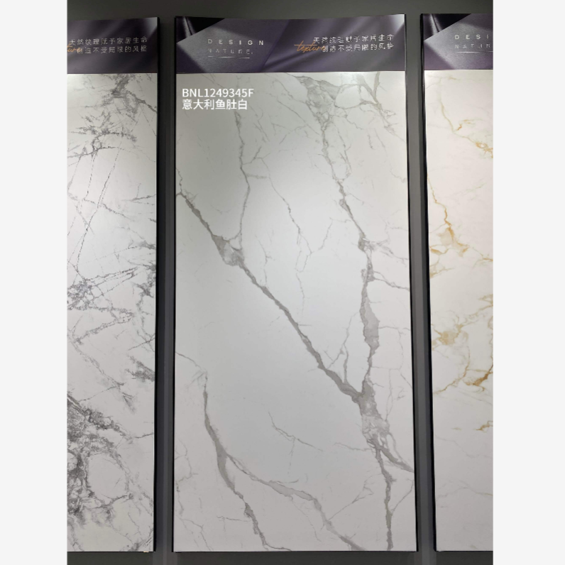Putih Calacatta sintered stone porcelain luxury Glazed Large format big 1200x2400 wall floor rock plate marble slab tiles