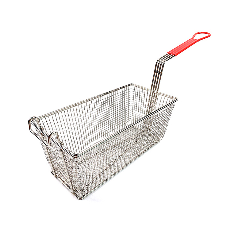 fries serving baskets rectangular metal iron restaurant fried chicken french fries deep fryer frying basket