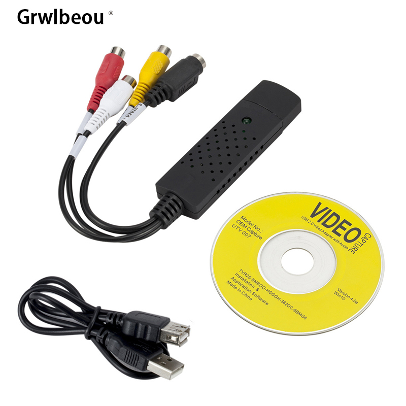 USB 2,0 Видео Аудио преобразователь захватывающая карта DVD DVR VHS Поддержка NTSC PAL видео Высокое качество портативная простая крышка
