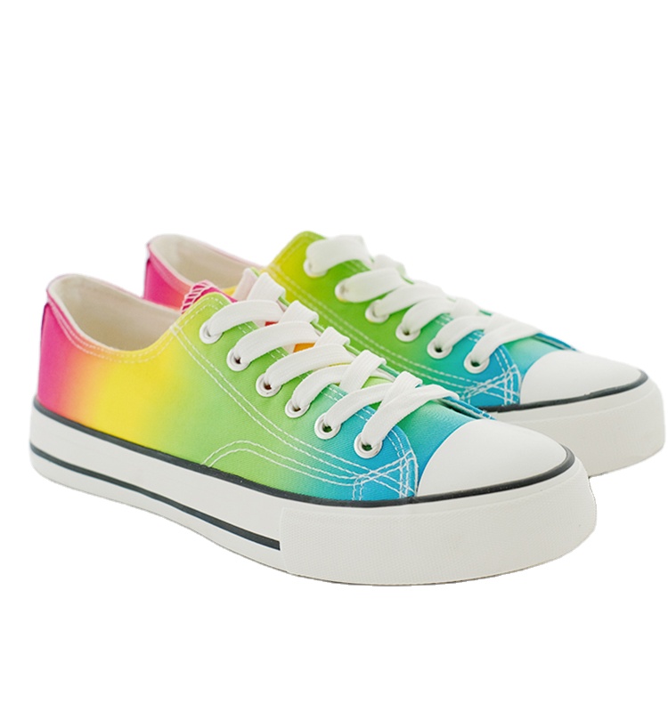 Fashion Lady Canvas Shoes 2021 Women Kids Rainbow Color Footwear