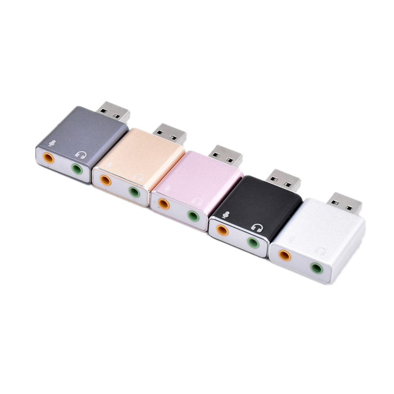 Aluminum alloy mini usb 7.1 sound card USB external drive-free desktop computer notebook converter USB sound card