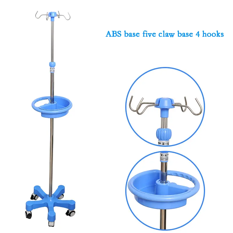 Stainless steel medical hospital bed infusion ceiling mounted iv pole iv drip stand