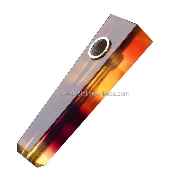 Customizable logo Smelting stone tiger eye skin quartz crystal smoking pipe Pink smelting stone crystal pipes weed smoking pipe
