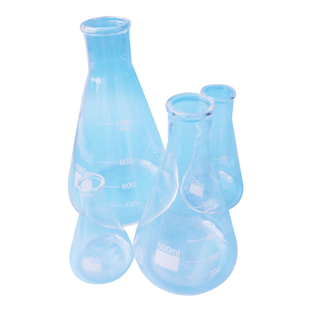 Колба Erlenmeyer с узким горлом, 250 мл, конические колбы, стекло