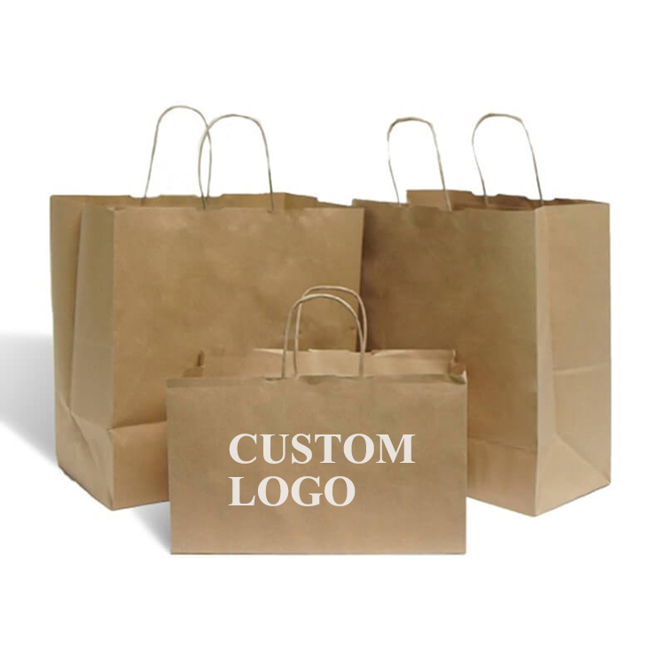 Giant extra large wide base square bottom gift bags catering pizza block bottom paper bag with cut out patch handle