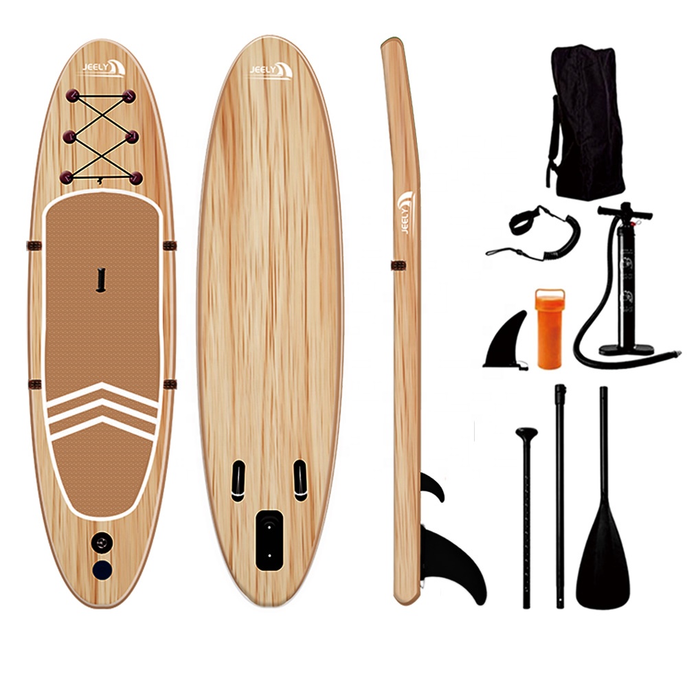 jeely wood PVC sup inflatable water sports surf board