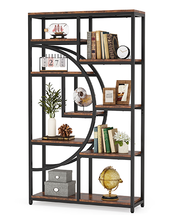 Промышленная 5-ярусная книжная полка Etagere, автономные высокие книжные полки, демонстрационная полка, органайзер для хранения, книжный шкаф для гостиной