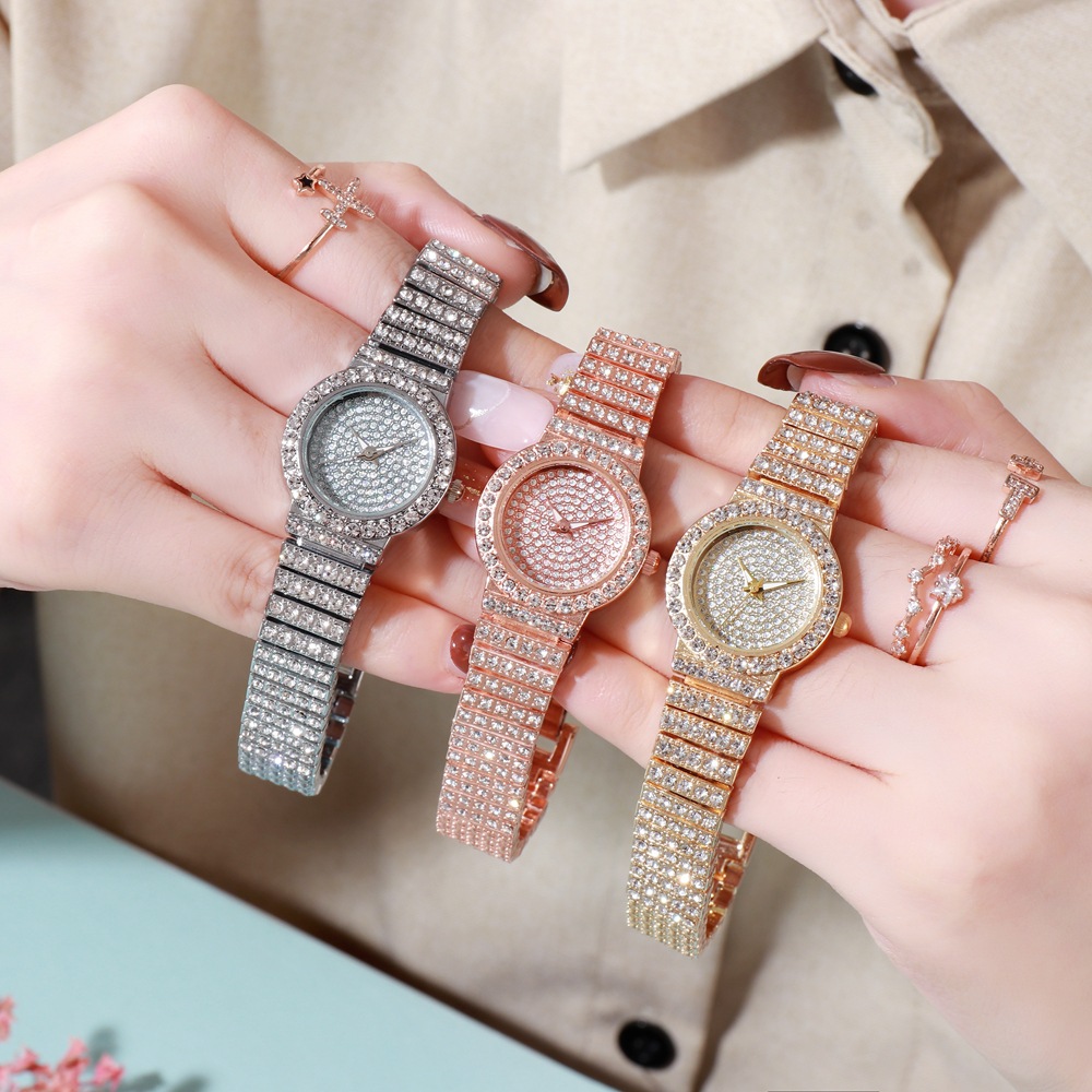 Trend Watch Fashion Luxury Quartz Moissanite Watches Stainless Steel Women Diamond Wrist Watches For Women