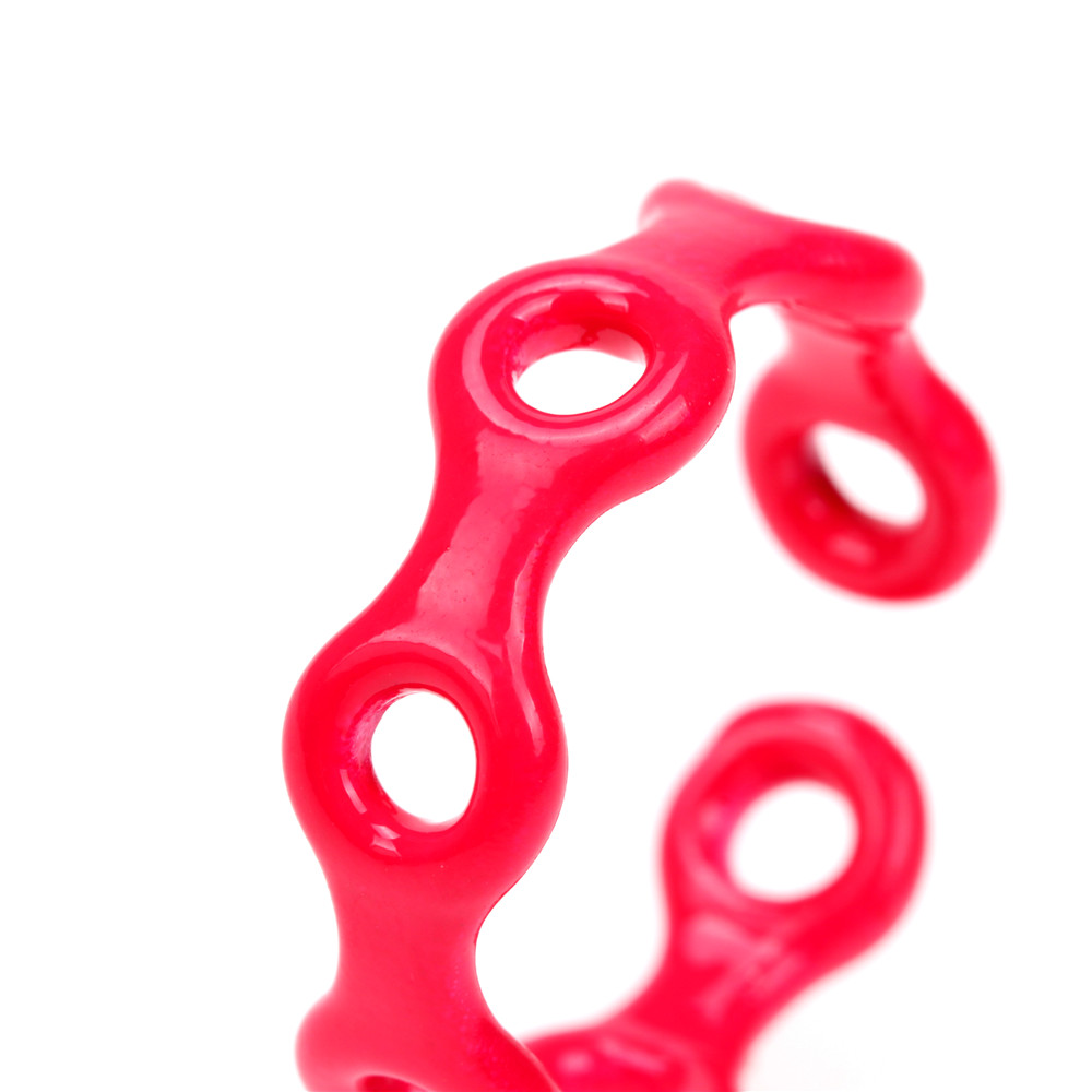 Summer Trendy Candy Color Paint Surface Alloy Open Rings Adjustable Jewelry For Women
